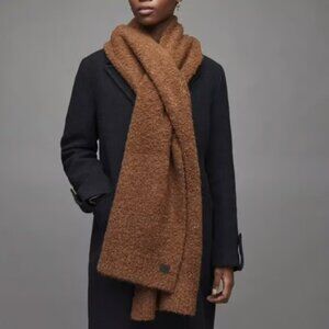 AllSaints Darby Oversize Knit Blanket Scarf in Butterscotch Brown NWOT